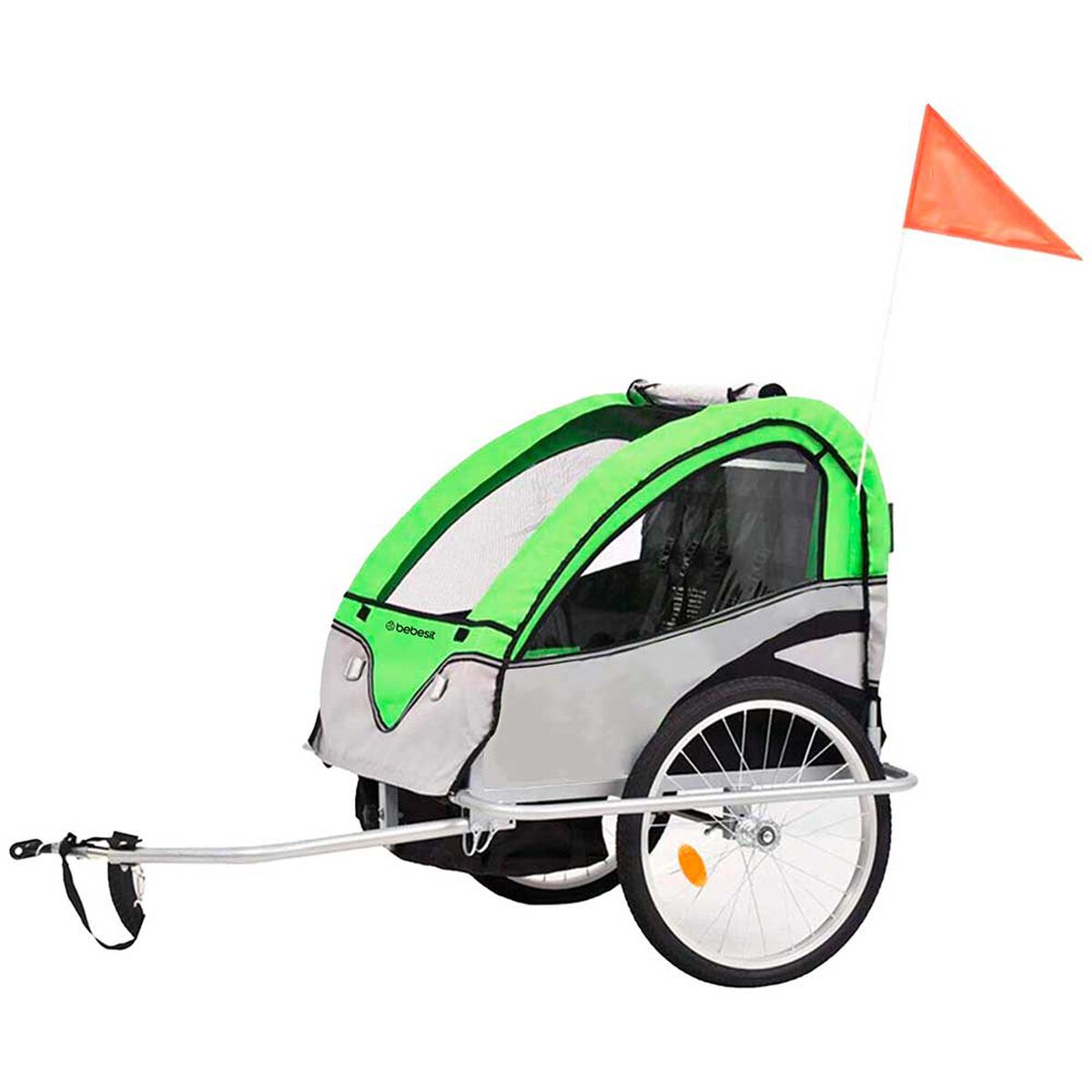 Carro de Arrastre para Bicicleta BeRide Trailer Verde Bebesit