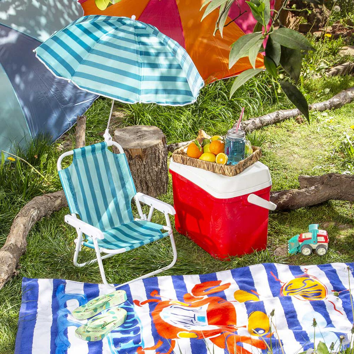 Silla de Playa Infantil + Quitasol Casanova Kids Stripes