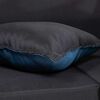 Juego de Living Almore Paris Sofá 3 Cuepos + Dos Pouf 1 Cuerpo Azul Negro