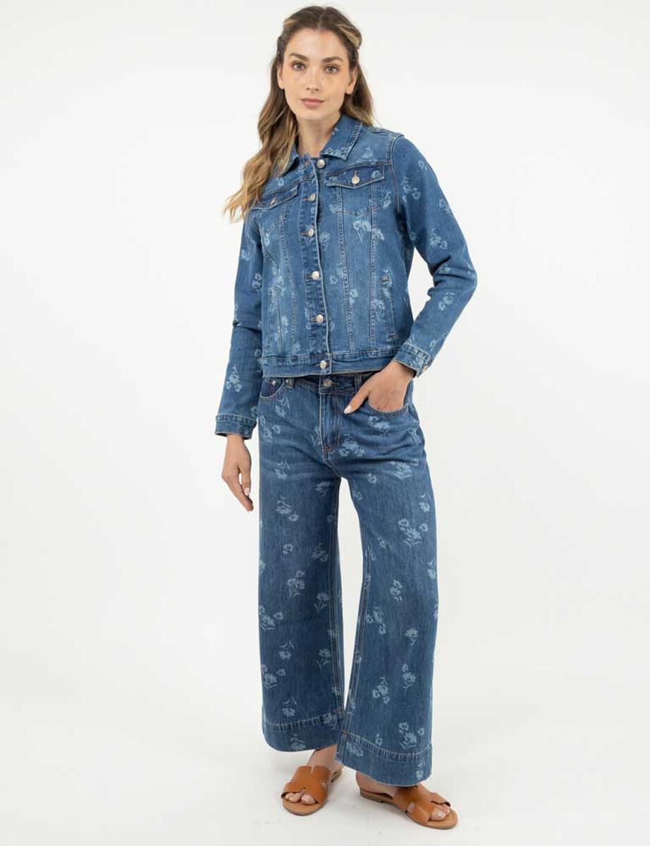 Chaqueta Flores Mezclilla Mujer Alma