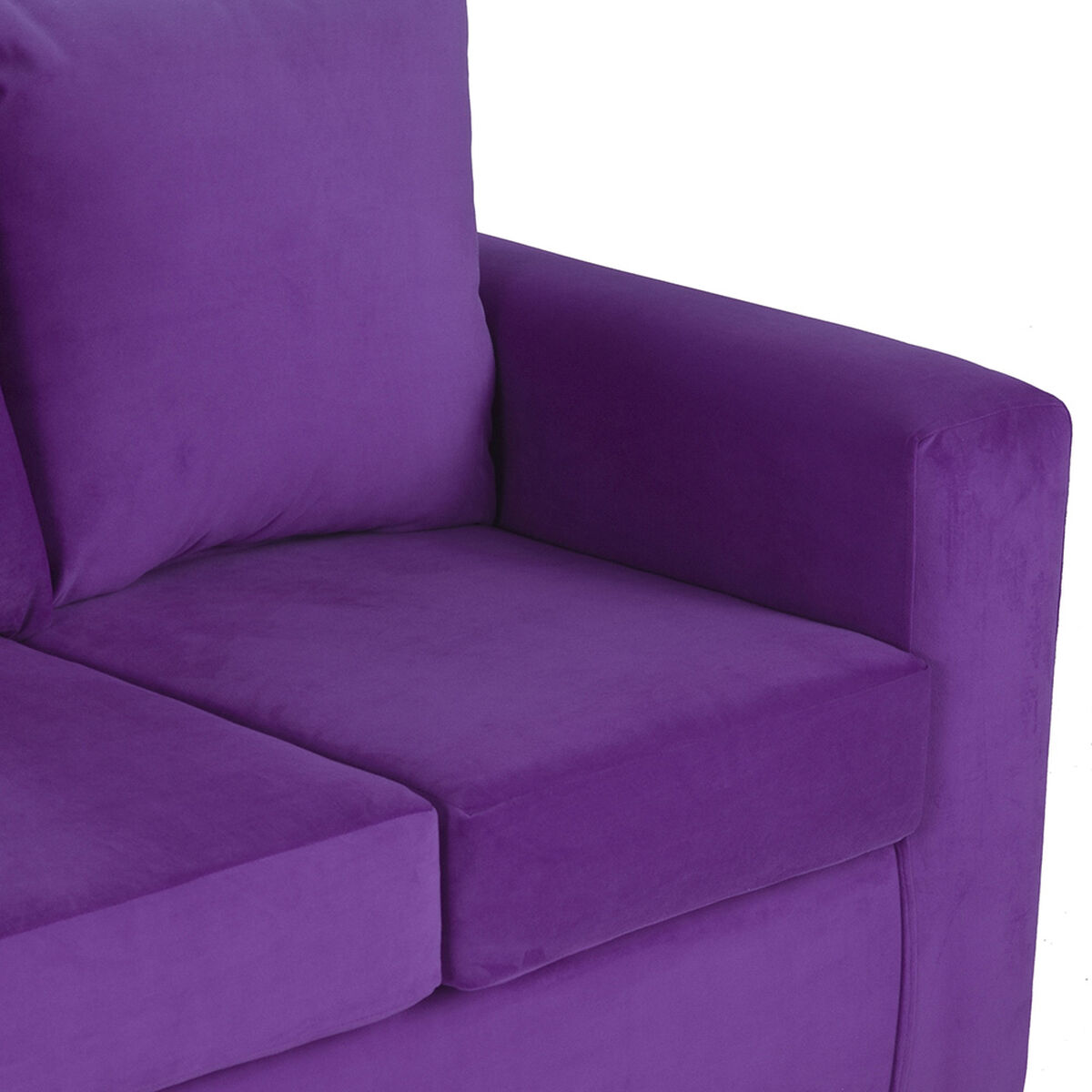 Sofá Felpa Bodevir Kendy 3 Cuerpos Morado
