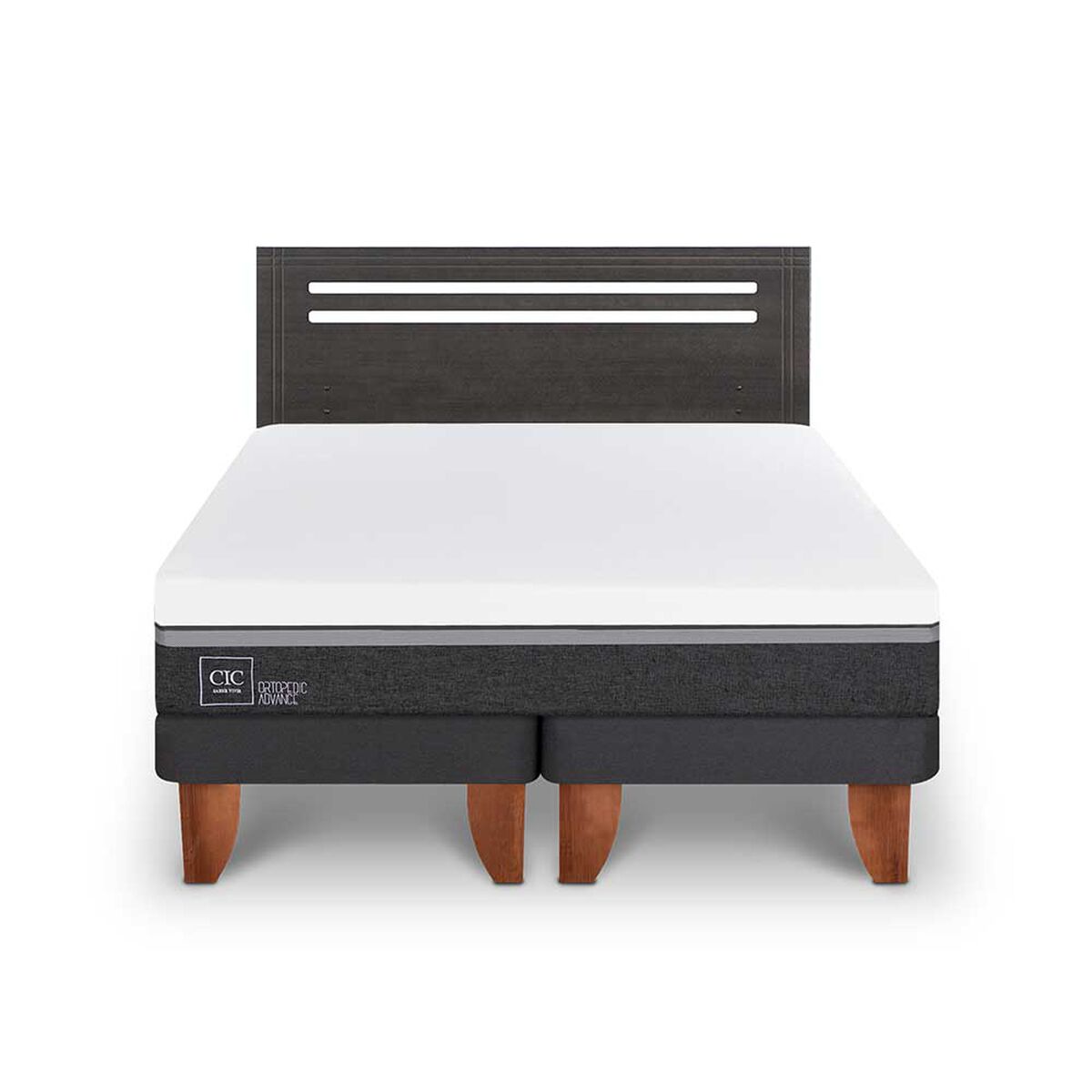 Cama Europea CIC Base Dividida 2 Plazas Ortopedic Advance + Respaldo Munich