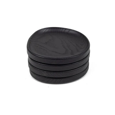 Set 4 Platos Madera Coquinaria Negro