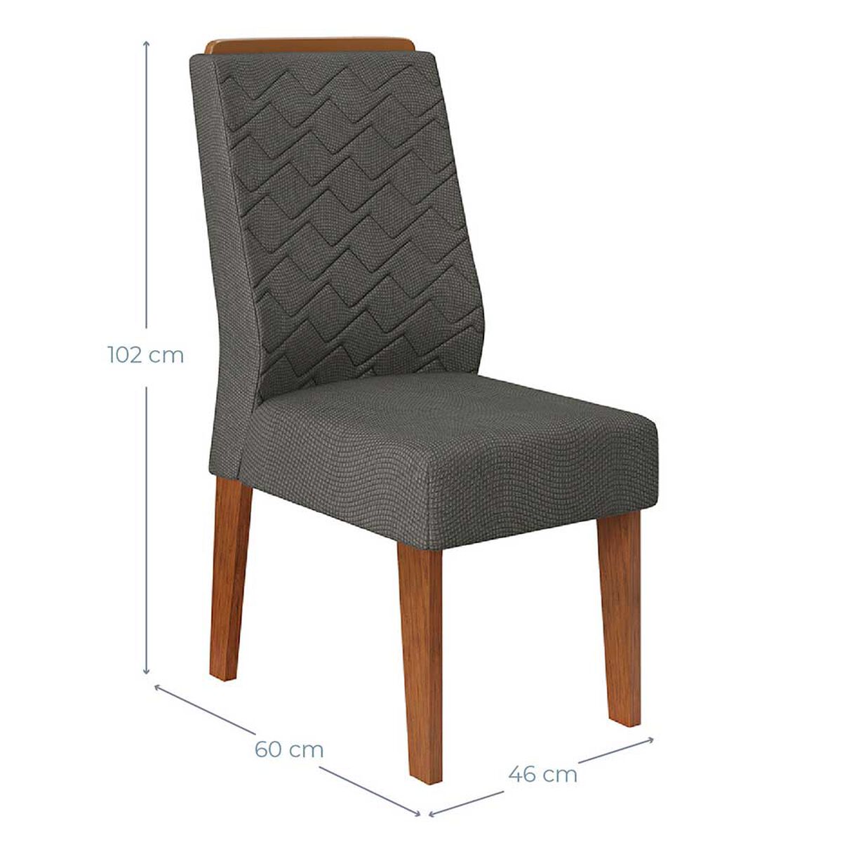 Juego de Comedor Vekkahome Munique Lídia 6 Sillas Gris