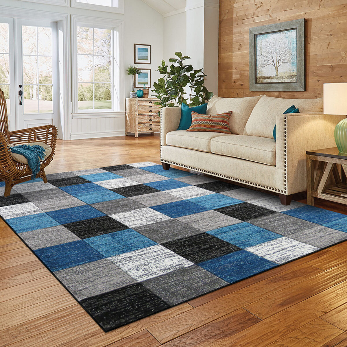 Alfombra Idetex Carved Azul 133 x 180 cm