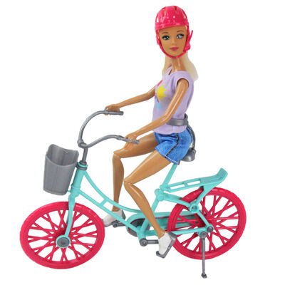 Muñeca de moda de 29 cm con bicicleta Boonie Pink