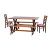 Juego de Comedor Latam Home Sevilla Murcia 2 Sillas + 2 Bancas Velvet Palo Rosa