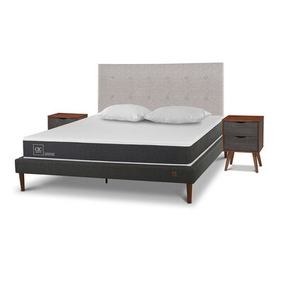 Imagen 2 del producto Cama Europea CIC 2 Plazas New Ortopedic + Respaldo Tigris + 2 Veladores + Almohadas Viscoelásticas