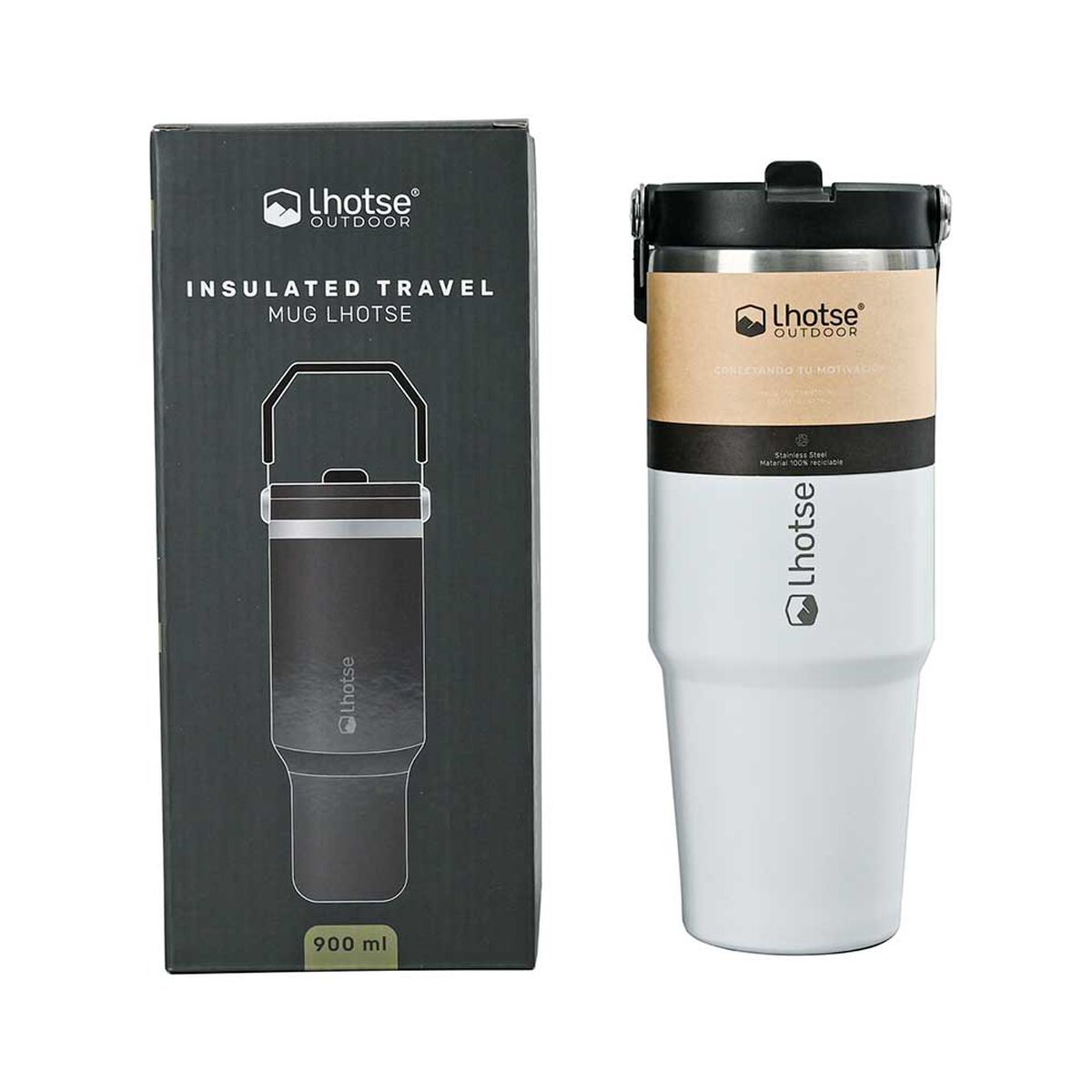 Botella Térmica Insulada Travel Mug 900ml White Lhotse