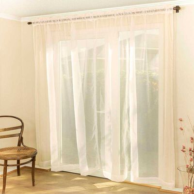 Juego de Velos Doral Liso Presilla 140 x 220 cm Crudo