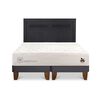 Cama Europea CIC Base Dividida King Cocopedic + Respaldo Milan Negro