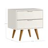 Velador Vekkahome Blanc 2 Cajones Blanco 