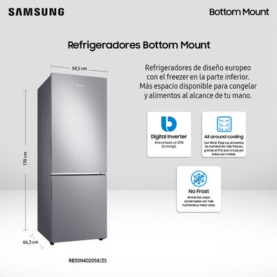 Imagen 2 del producto Refrigerador No Frost Samsung RB30N4020S8/ZS 290 lts
