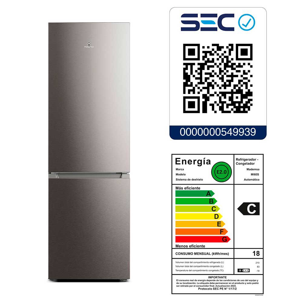 冷凍PM60 PL60 ADL60 MADEMSA Refrigerador No Frost Mademsa MI60S 285 lts. | Abc
