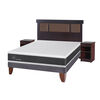 Cama Europea CIC 2 Plazas Ortopedic + Respaldo + 2 Veladores Dublin Chocolate
