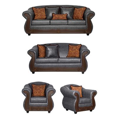 Juego de Living Black Factory Estambul 7 Cuerpos Gris