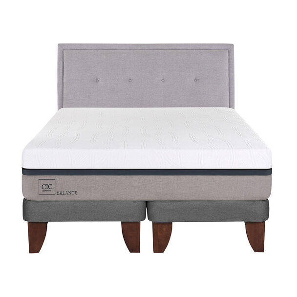Cama Europea CIC Base Dividida 2 Plazas Balance + Respaldo Ganges