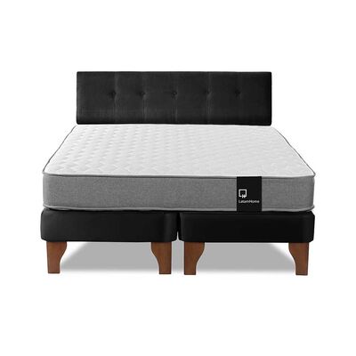 Imagen 2 del producto Cama Europea Latam Home Base Dividida 2 Plazas Zen Best Negro + Respaldo