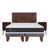 Cama Europea CIC Base Dividida 2 Plazas Ortopedic + Respaldo + 2 Veladores Baker