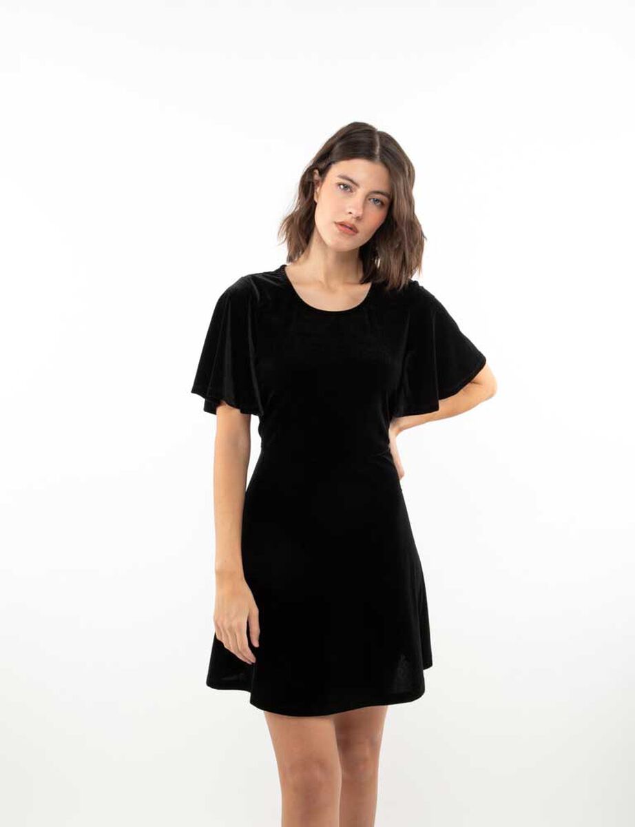 Vestido Corto Terciopelo Plush Mujer Zibel
