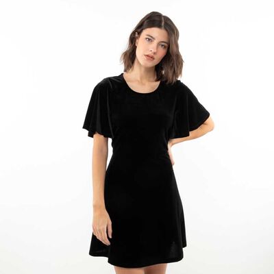 Vestido Corto Terciopelo Plush Mujer Zibel