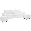 Juego de Living Innovamuebles Kahlo Sofá 3 Cuerpos + Dos Pouf 1 Cuerpo Blanco