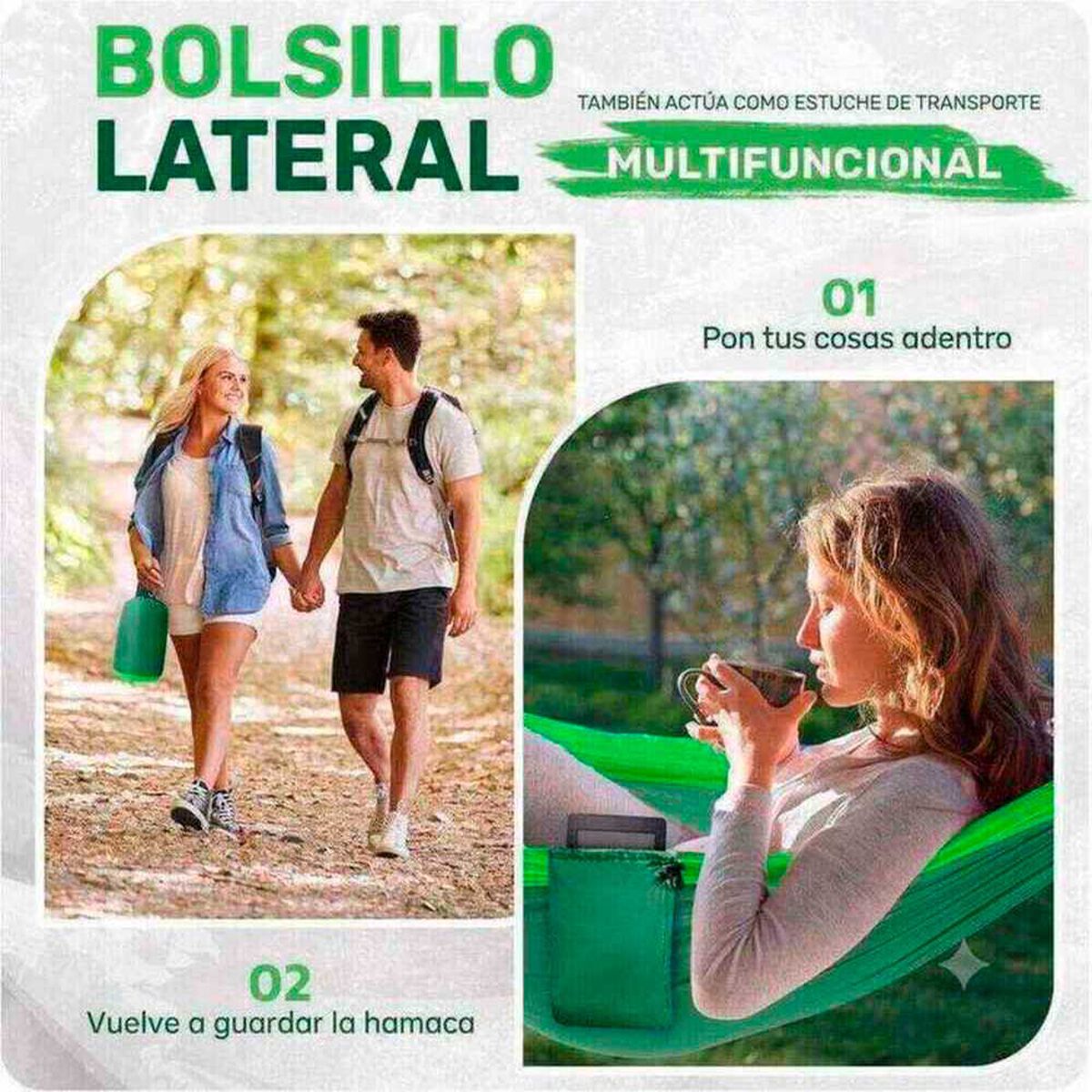 Hamaca Compacta Verde Pro Outdoor