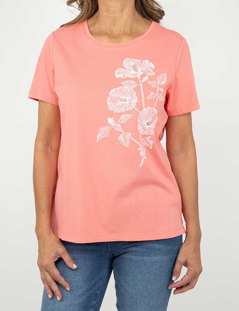 Polera Con Estampado Manga Corta Mujer Portman Club