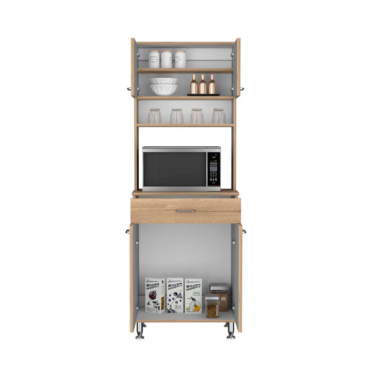 Mueble Microondas Tuhome Kitchen60 4 Puertas 1 Cajón Duna Blanco
