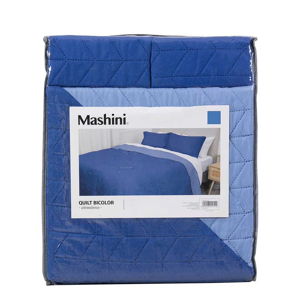Cubrecama Mashini 2 Plazas Liso Azul Celeste