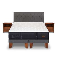 Cama Europea CIC Base Dividida King Grand Premium + Respaldo + Veladores