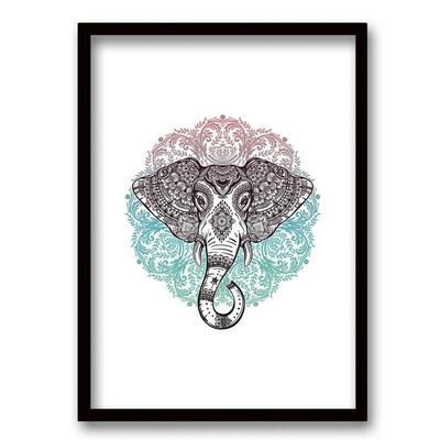 Cuadro Decorativo Retela Elephant Mandala 40 x 30 cm