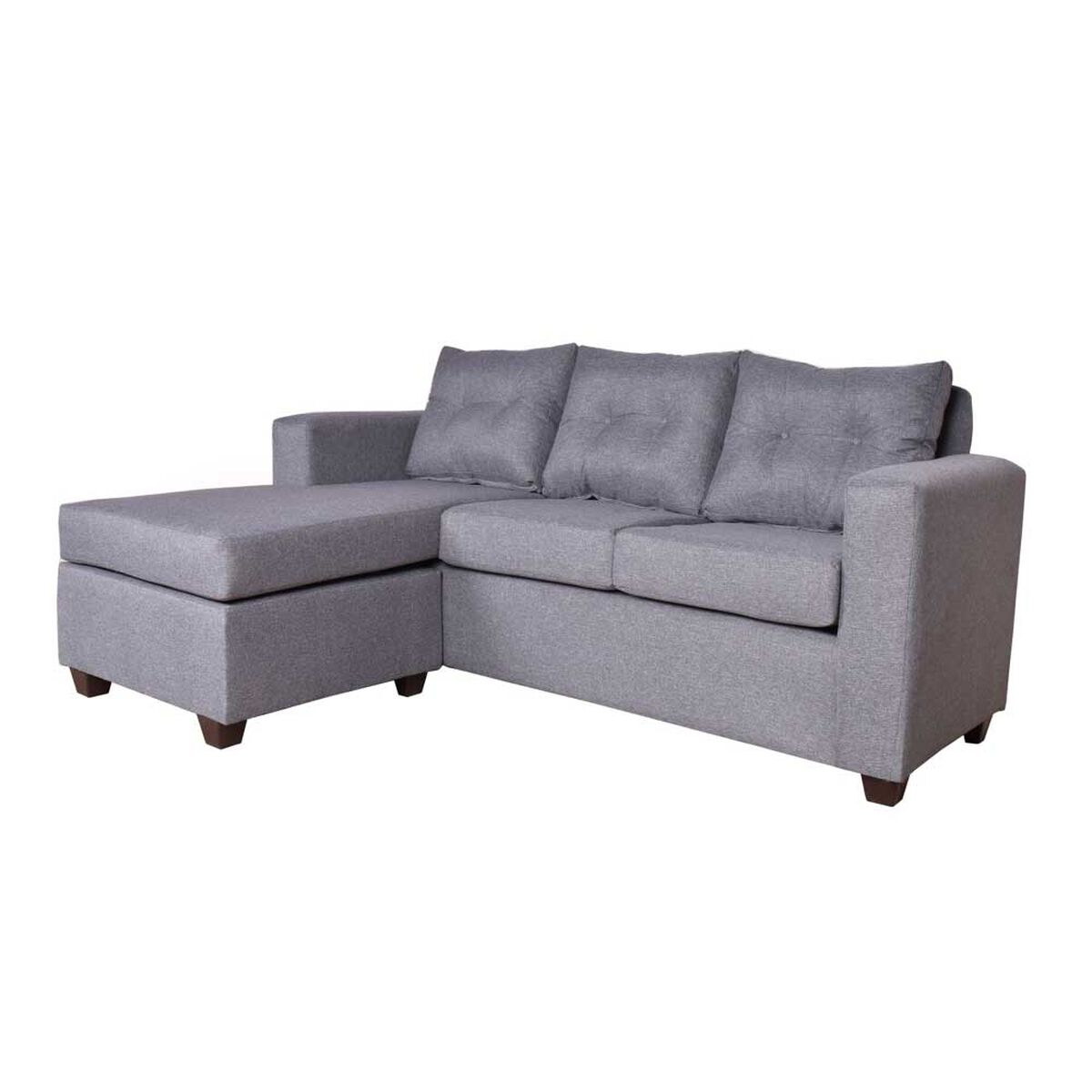Sofá Seccional Jerk Home Richter 3 Cuerpos Gris Perla