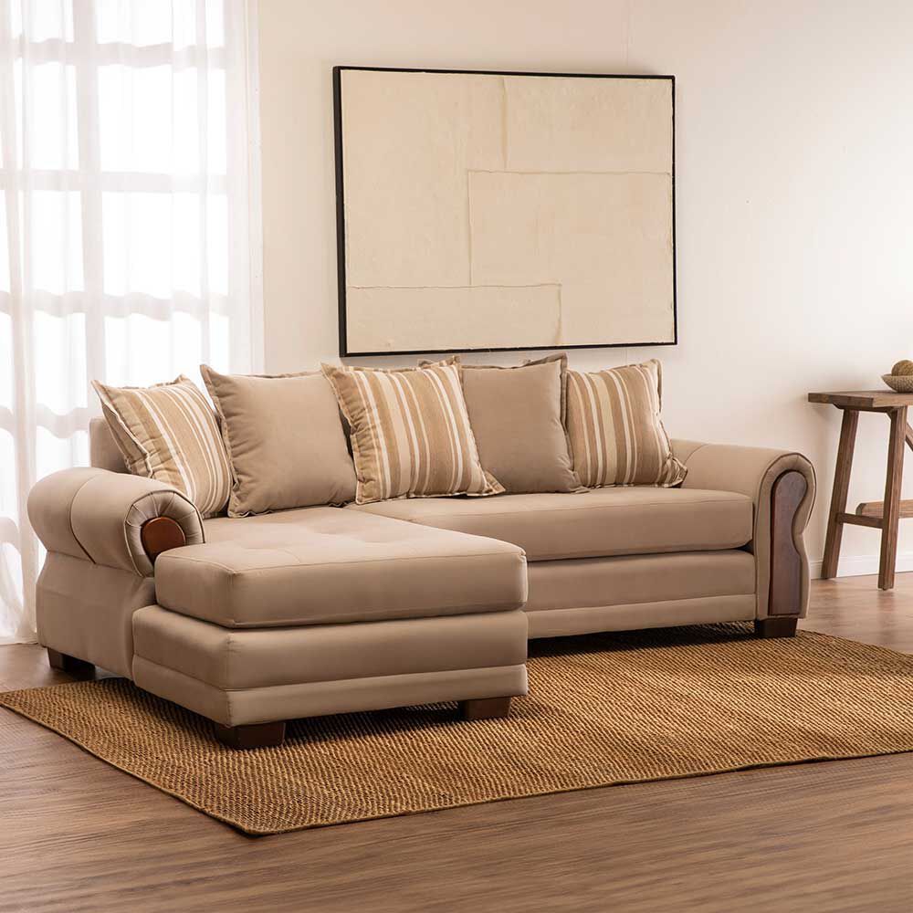 Sofá Seccional Living Factory Arizona 4 Cuerpos Beige