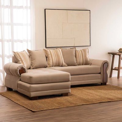Sof&aacute; Seccional Living Factory Arizona 4 Cuerpos Beige