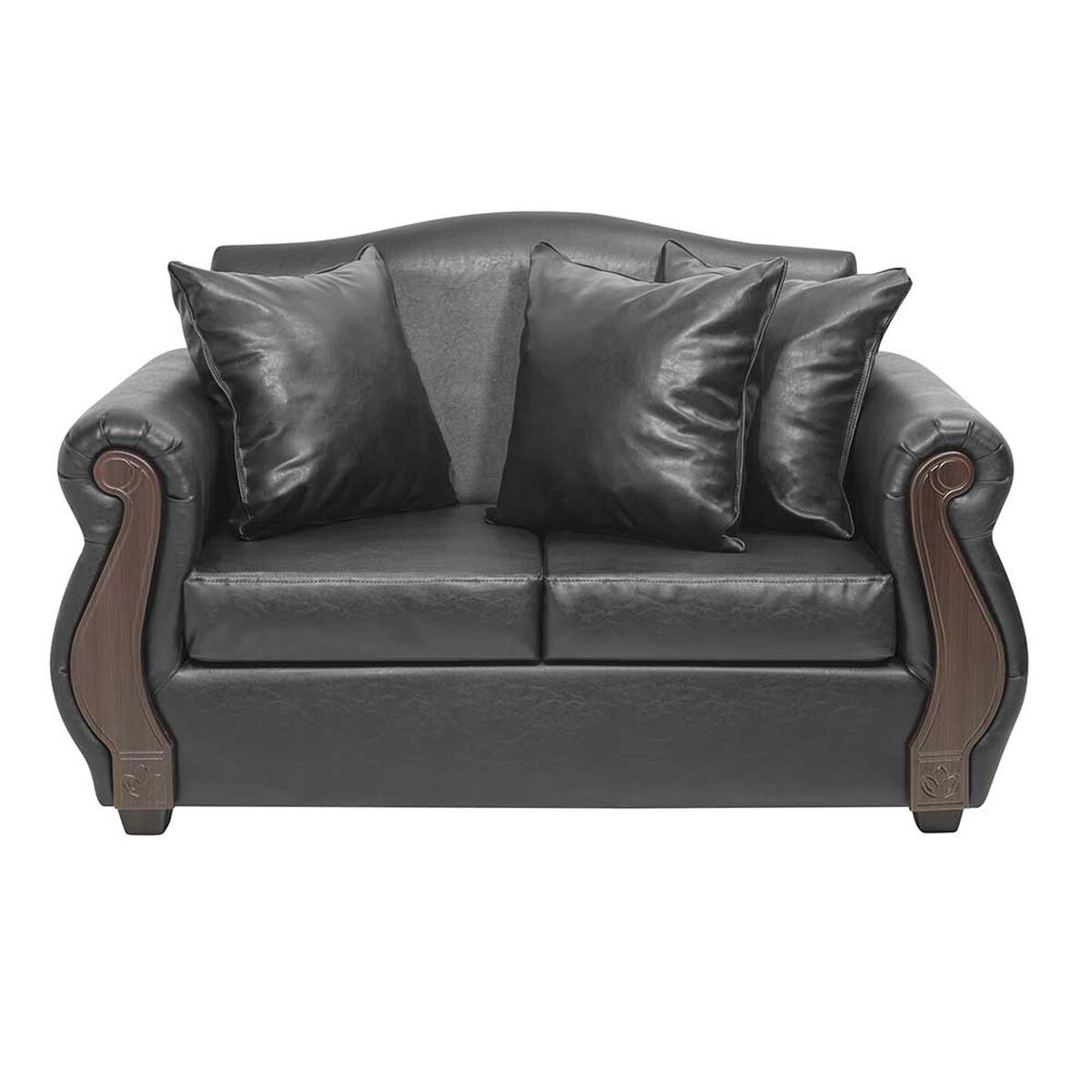 Juego de Living Innovamuebles New Bugambilia PU Sofá 3 Cuerpos + Sofá 2 Cuerpos + Butaca 1 Cuerpo 1 Cuerpo Negro 