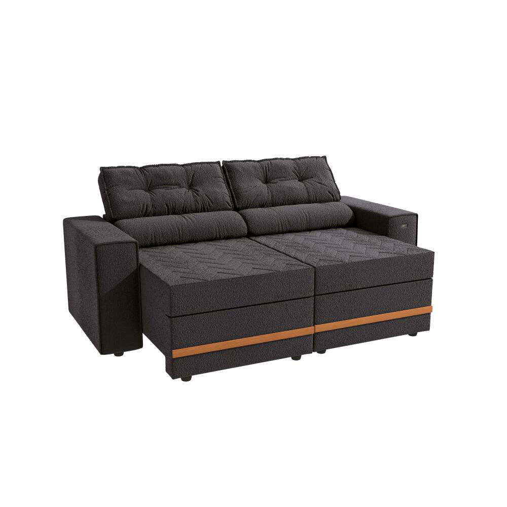 Sofá Reclinable Roca Havanna 2 Cuerpos Gris