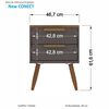 Velador Onessta New Conect 2 Cajones Grafito Jatoba