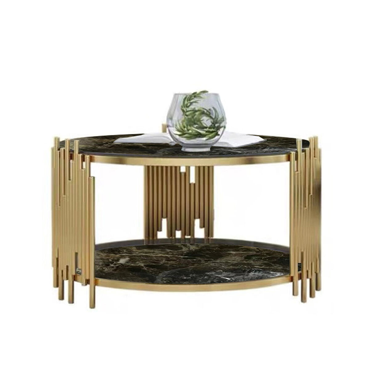 Mesa de Centro Dorada Marmol
