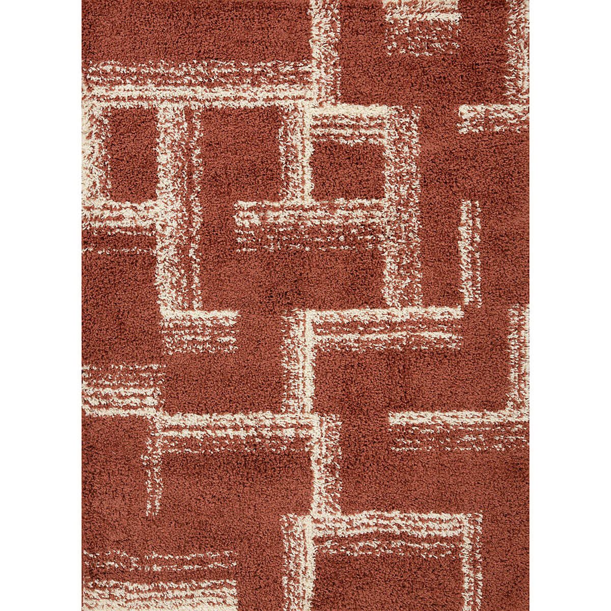 Bajada de Cama Idetex Shaggy Maze 150 x 200 cm Terracota