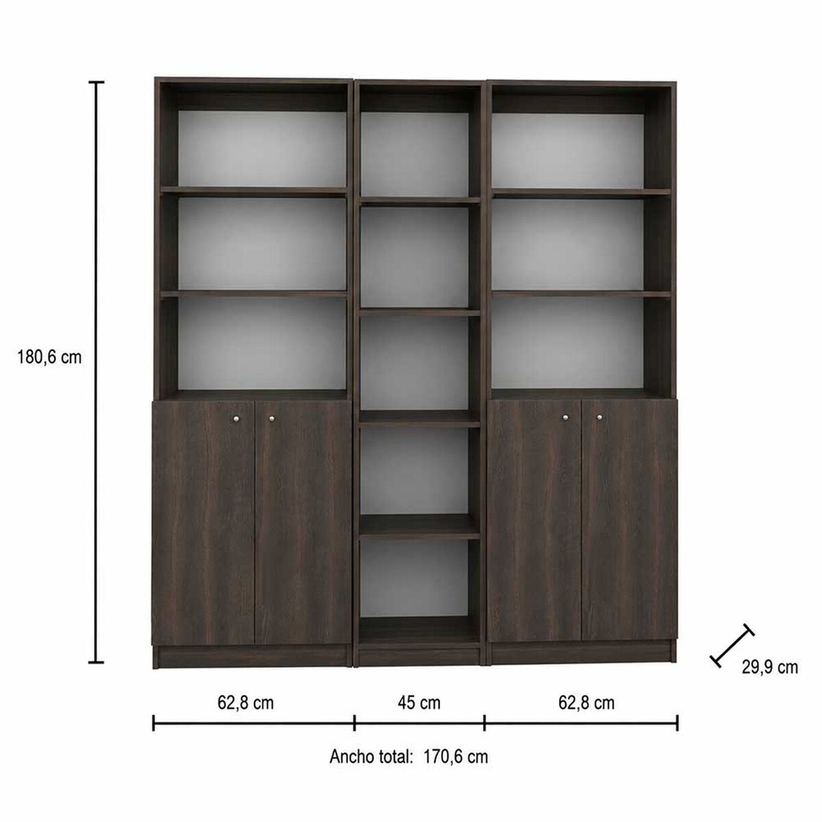 Set 3 Estantes Tuhome Home E 2 Puertas Milan