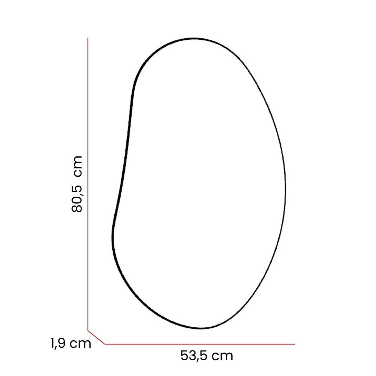 Espejo de Vidrio TuHome Fluye Leo 80,5 x 53,5 cm