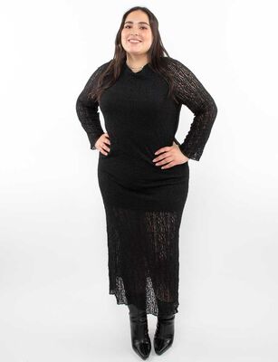 Imagen 2 del producto Vestido Maxi Encaje Manga Larga Mujer Extralindas Negro