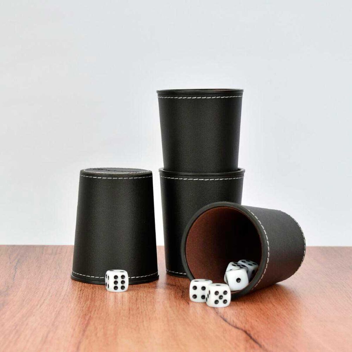 Juego de 4 Cachos Eco Cuero Negro Simplit