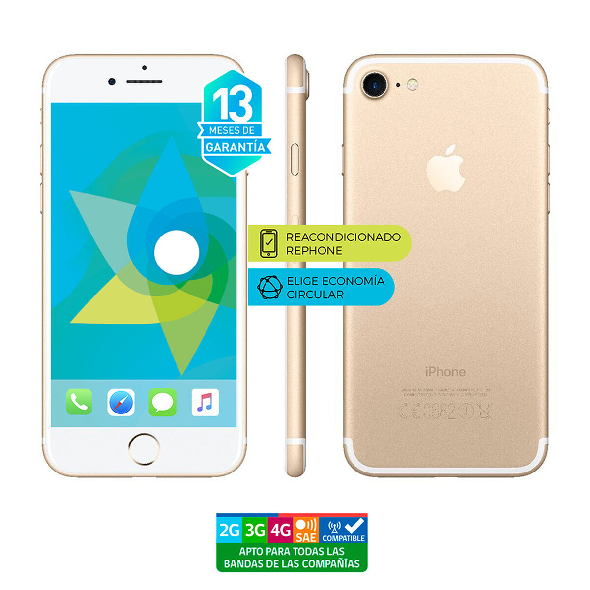 Celular Apple Iphone 7 128GB 4.7" Reacondicionado Dorado Liberado
