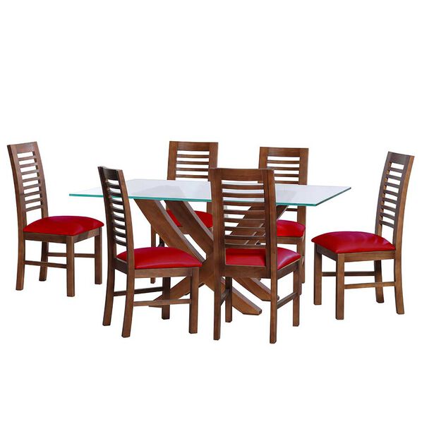Juego de Comedor Latam Home Alicante 6 Sillas Rojo