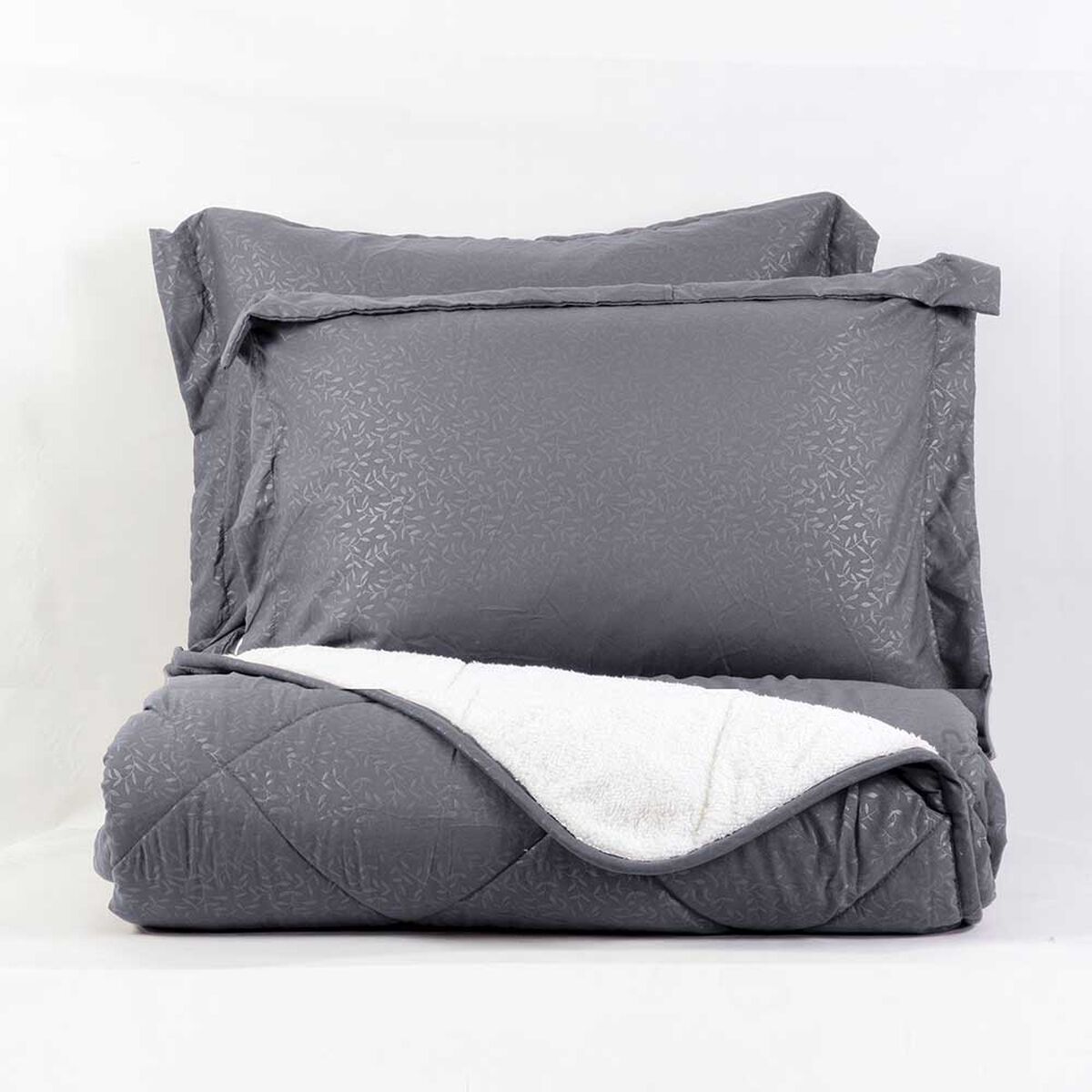 Plumón Emboss Sherpa Mashini 1,5 Plazas Liso Gris