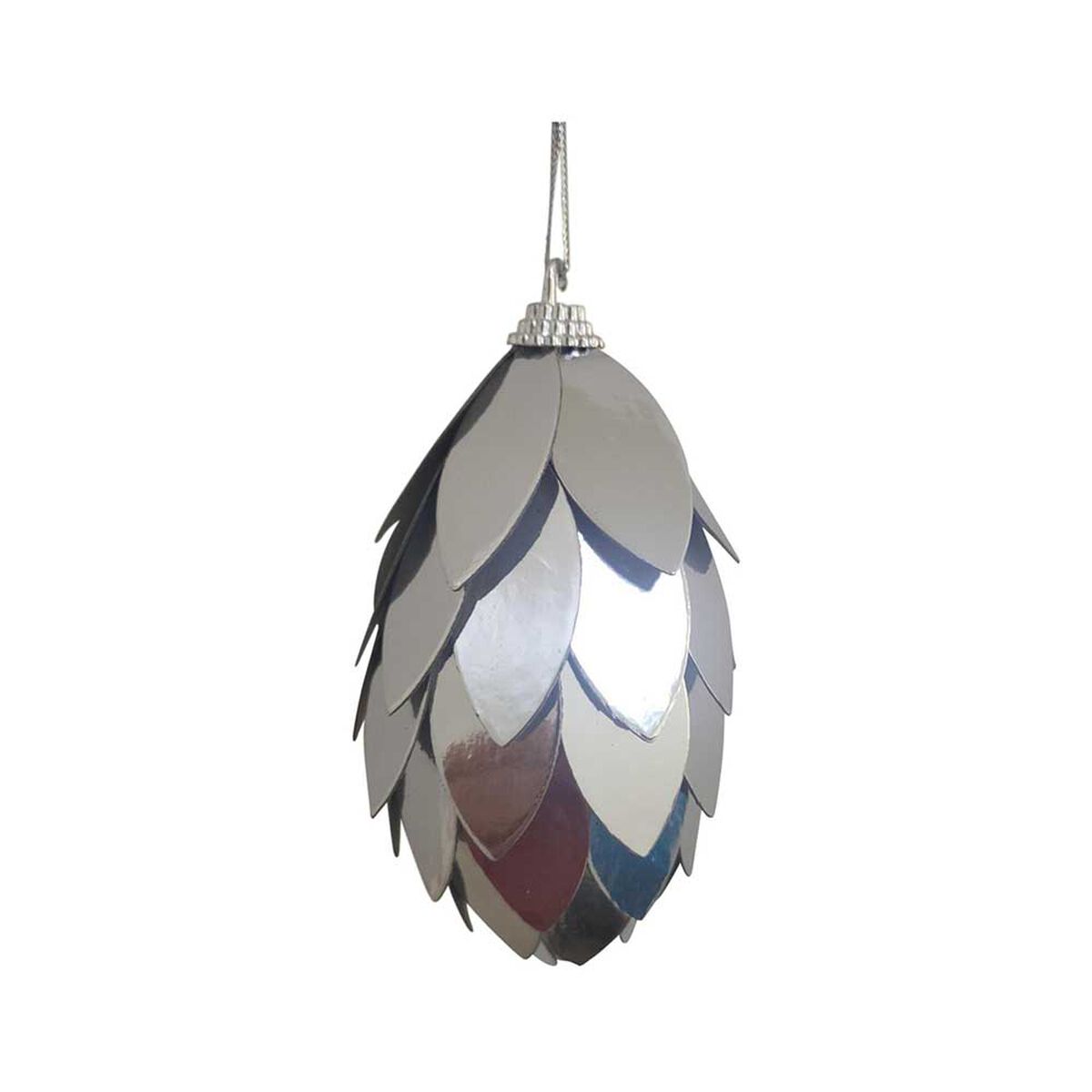 Set 6 Adornos para Árbol de Navidad Piña Casanova Plata