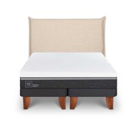 Cama Europea CIC Base Dividida King Ortopedic Advance + Respaldo Tiber