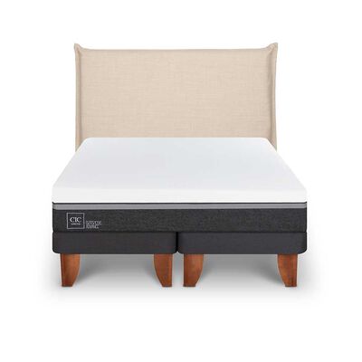 Cama Europea CIC Base Dividida King Ortopedic Advance + Respaldo Tiber